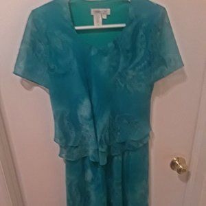 Tea length teal Coldwater Creek Dress